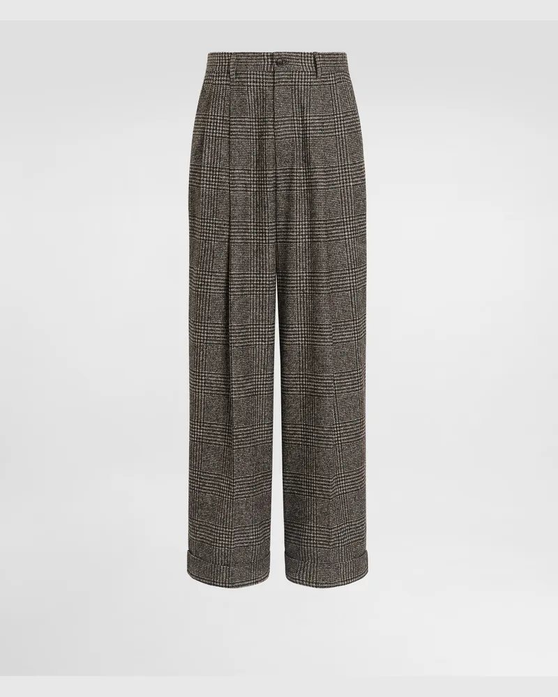 Dolce & Gabbana Alpaca Blend Glen Plaid Trousers - Mann Hosen Und Shorts Multicolor Alpaka Multicolor
