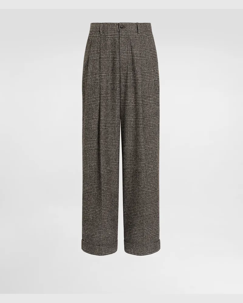 Dolce & Gabbana Alpaca Blend Glen Plaid Trousers - Mann Hosen Und Shorts Multicolor Alpaka Multicolor