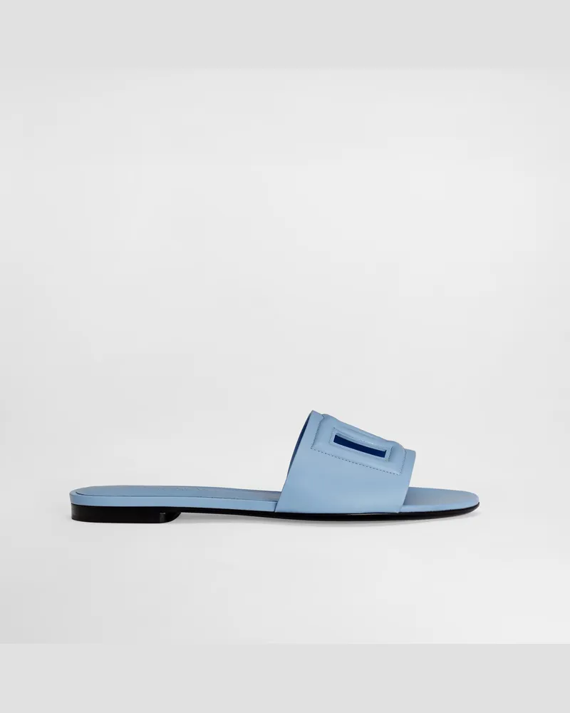 Dolce & Gabbana Pantolette Aus Kalbsleder - Frau Pantoletten Und Mules Hellblau Leder Hellblau