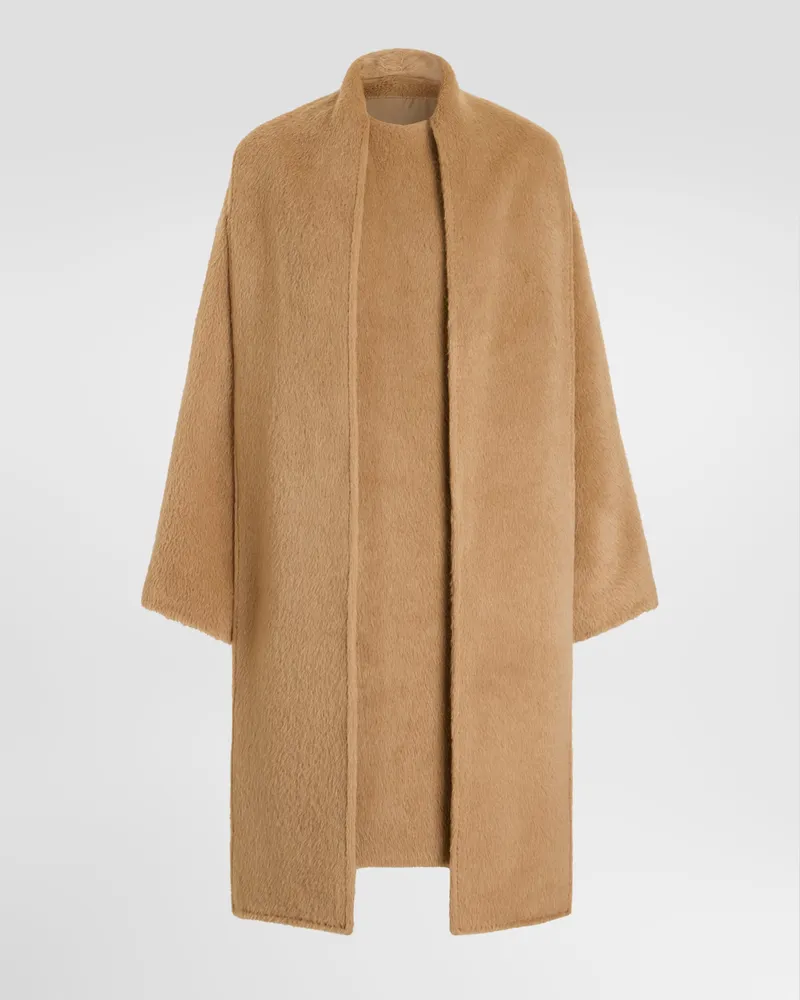 Dolce & Gabbana Mantel Aus Alpaka-velours - Frau Mäntel Und Jacken Beige Beige