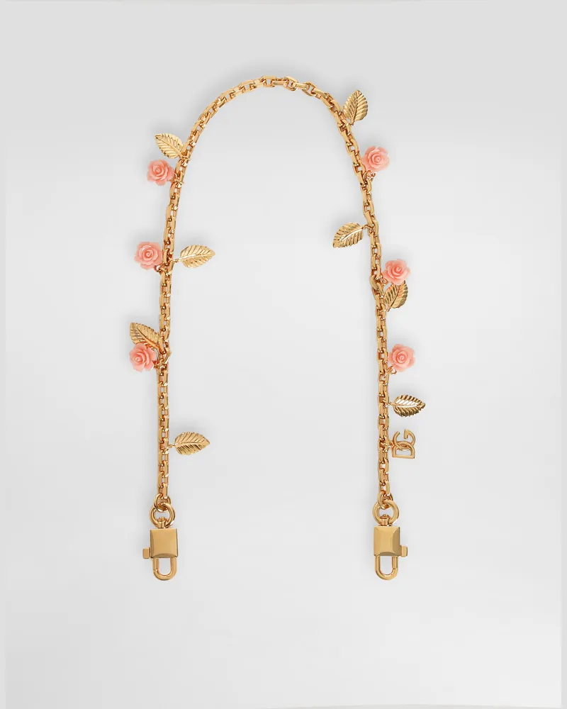 Dolce & Gabbana Metal Shoulder Strap With Roses - Frau Collection Mehrfarbig Mehrfarbig
