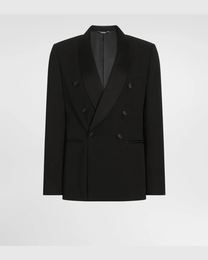 Dolce & Gabbana Doppelreihige Smokingjacke Aus Techno-gabardine - Mann Collection Schwarz Schwarz