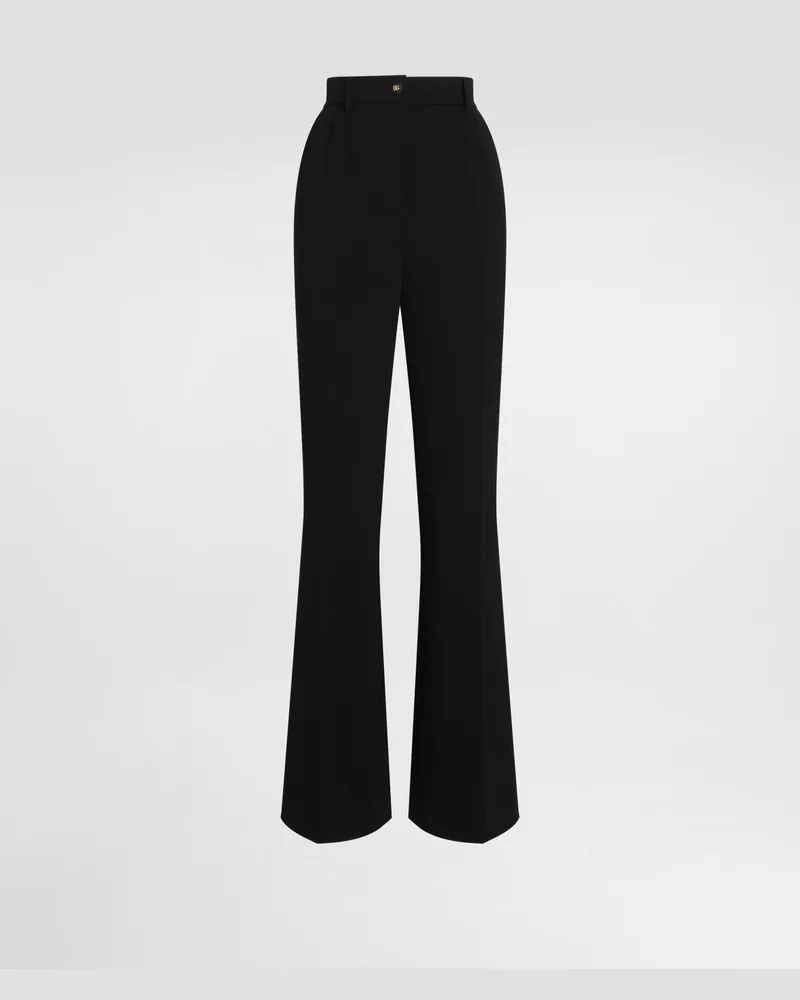 Dolce & Gabbana Ausgestellte Jerseyhose Aus Milano Ripp - Frau Hosen Und Shorts Schwarz Viskose Schwarz