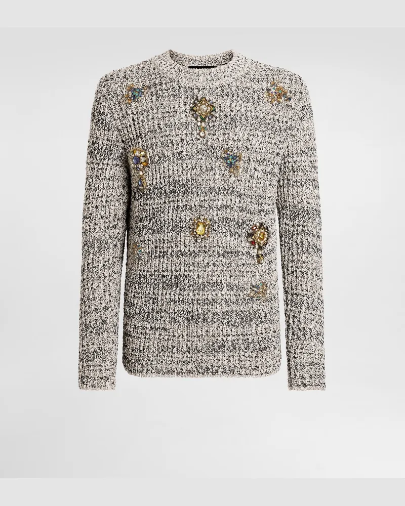 Dolce & Gabbana English Rib Knit Pullover - Mann Strickwaren Multicolor Multicolor