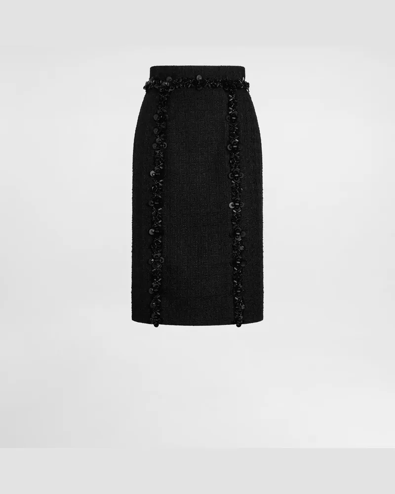 Dolce & Gabbana Schlauchrock Aus Flechtgewebe In Stretchqualität - Frau Röcke Schwarz Schwarz