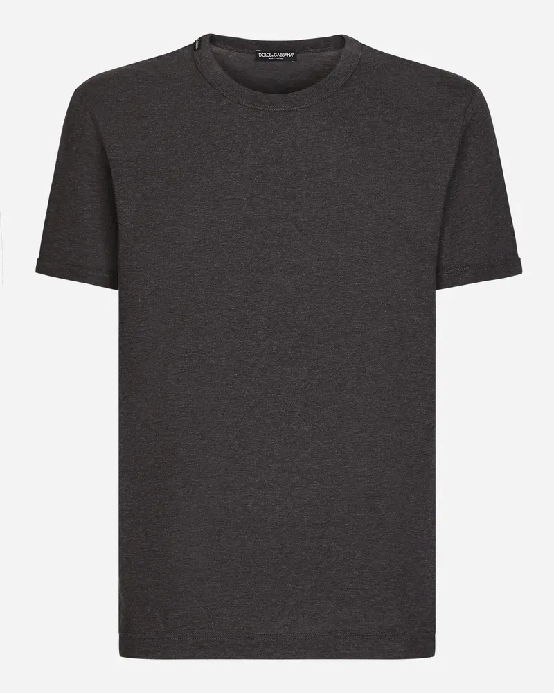 Dolce & Gabbana T-shirt M/corta Giro - Mann T-shirts Und Polos Grau Baumwolle Grau