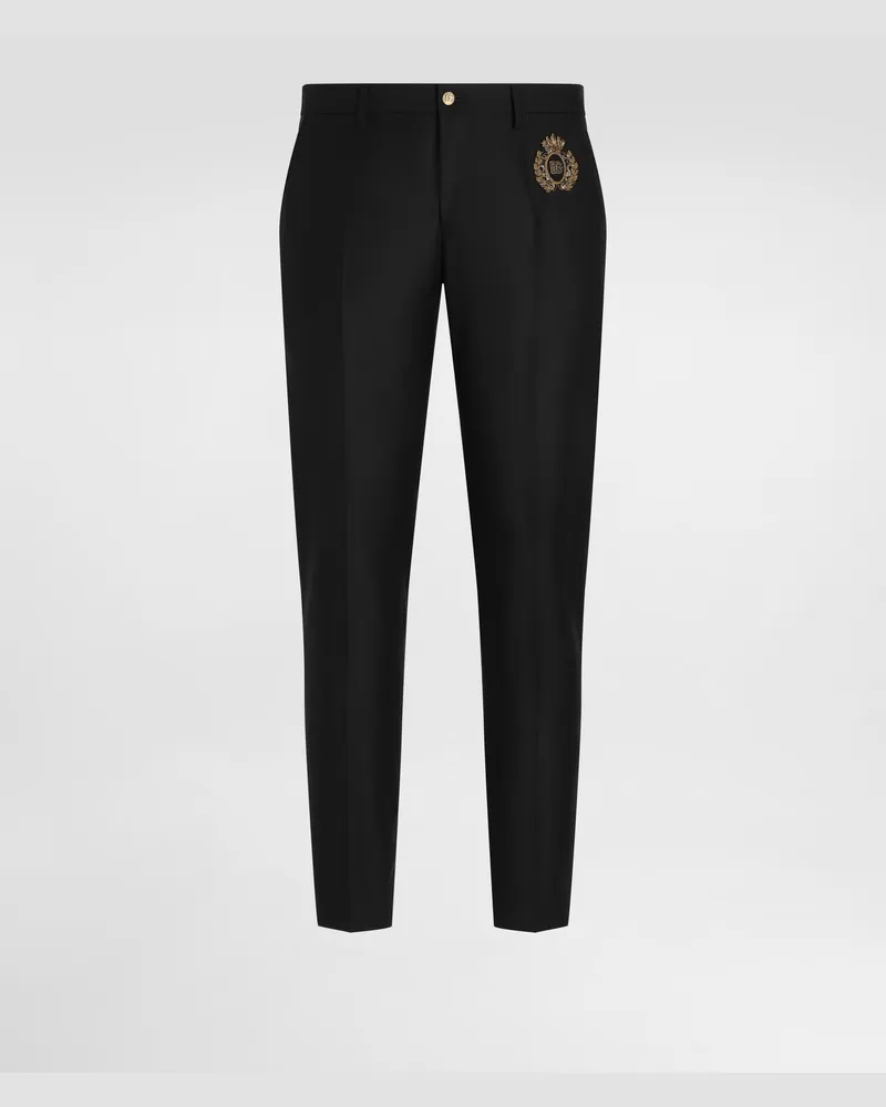 Dolce & Gabbana Sartoriale Hose Mit Bundfalten Aus Wolle Und Seide - Mann Hosen Und Shorts Schwarz Schwarz