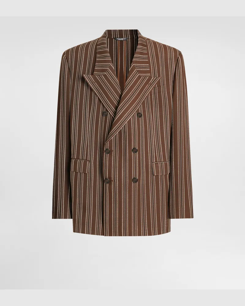 Dolce & Gabbana Double-breasted Jacket In Pinstripe - Mann Anzüge Und Blazer Mehrfarbig Multicolor