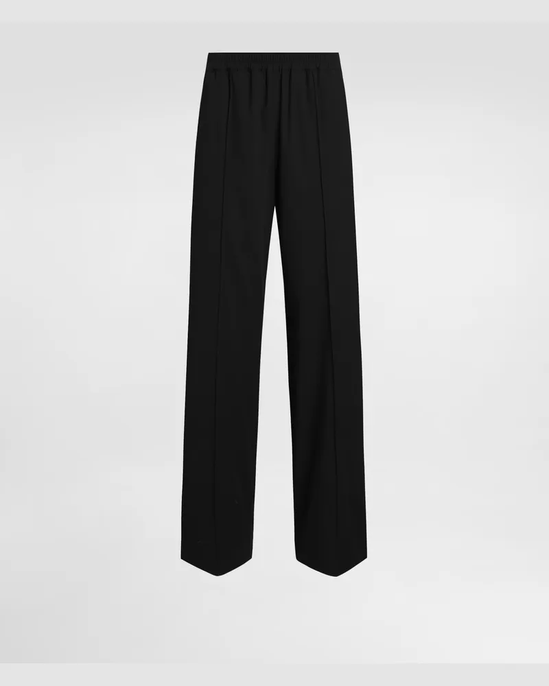 Dolce & Gabbana Palazzo-jogginghose Aus Wollstoff - Frau Hosen Und Shorts Schwarz Schwarz
