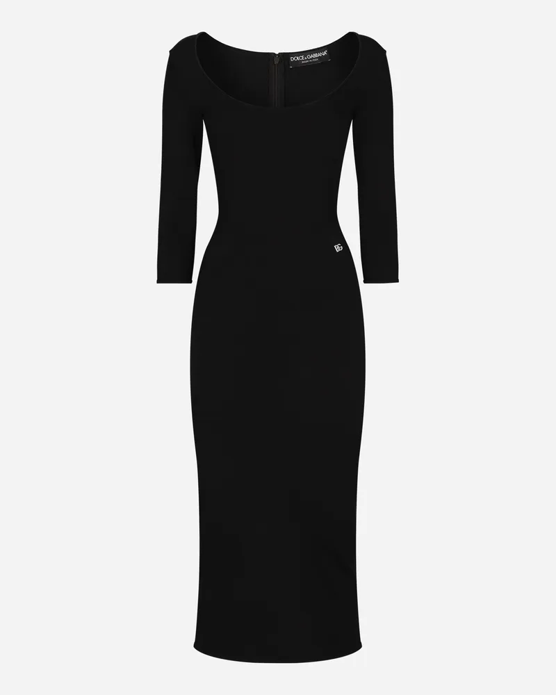 Dolce & Gabbana Longuette-kleid Aus Viskosestrick - Frau Kleider Schwarz Schwarz