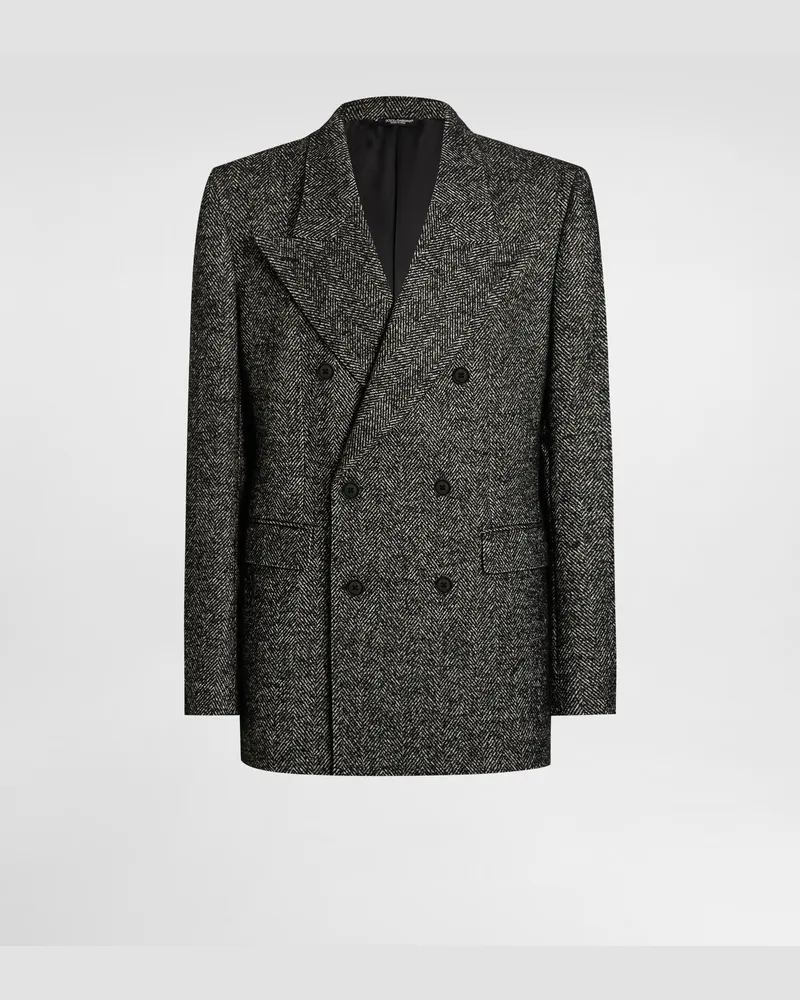 Dolce & Gabbana Double-breasted Jacket In Chevronwool - Mann Anzüge Und Blazer Multicolor Multicolor