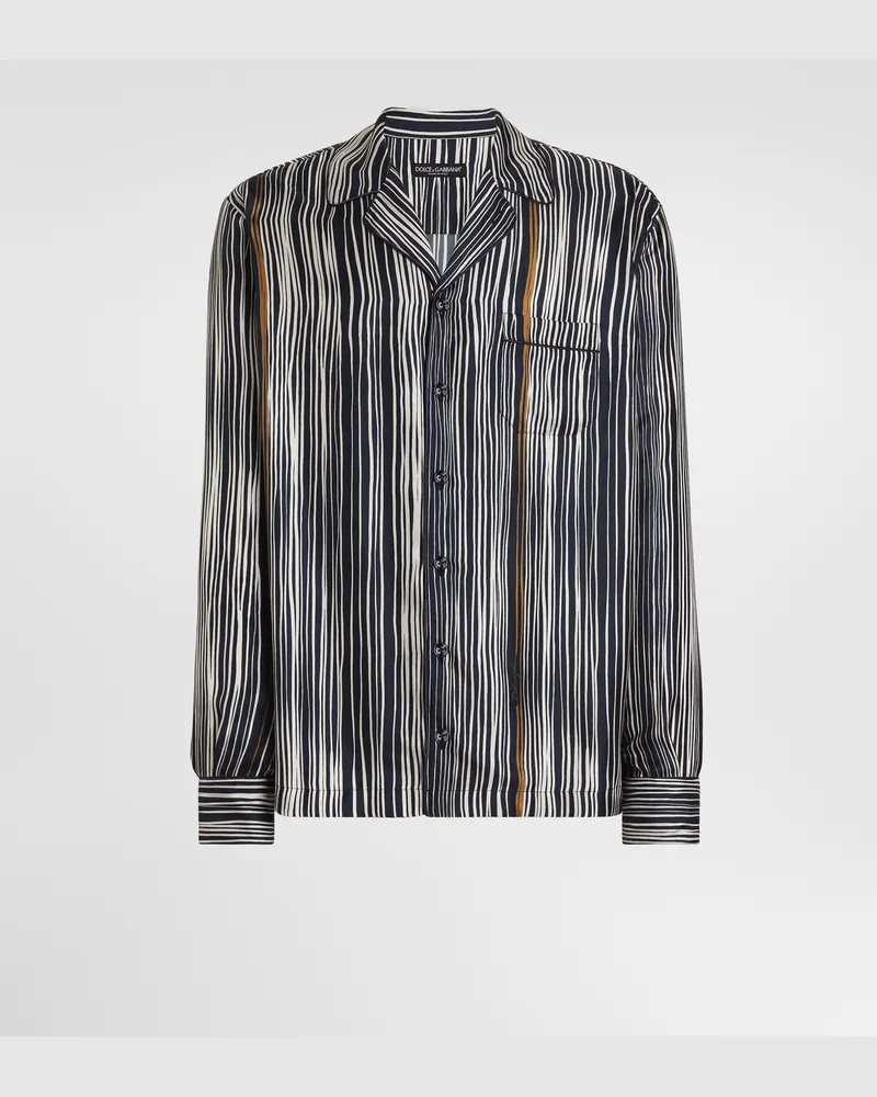 Dolce & Gabbana Stripe-print Hawaii Silk Twill Shirt - Mann Hemden Mehrfarbig Mehrfarbig
