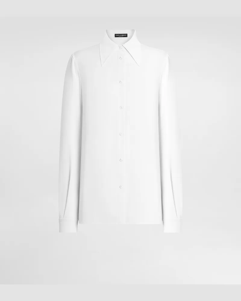 Dolce & Gabbana Stretch Charmeuse Shirt - Frau Blusen Und Tops Wei� Seide Weiss