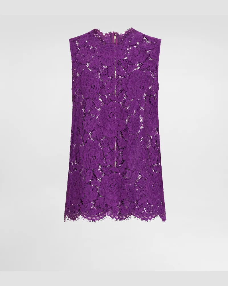 Dolce & Gabbana Top Aus Floraler Kordelspitze - Frau Blusen Und Tops Violett Violett