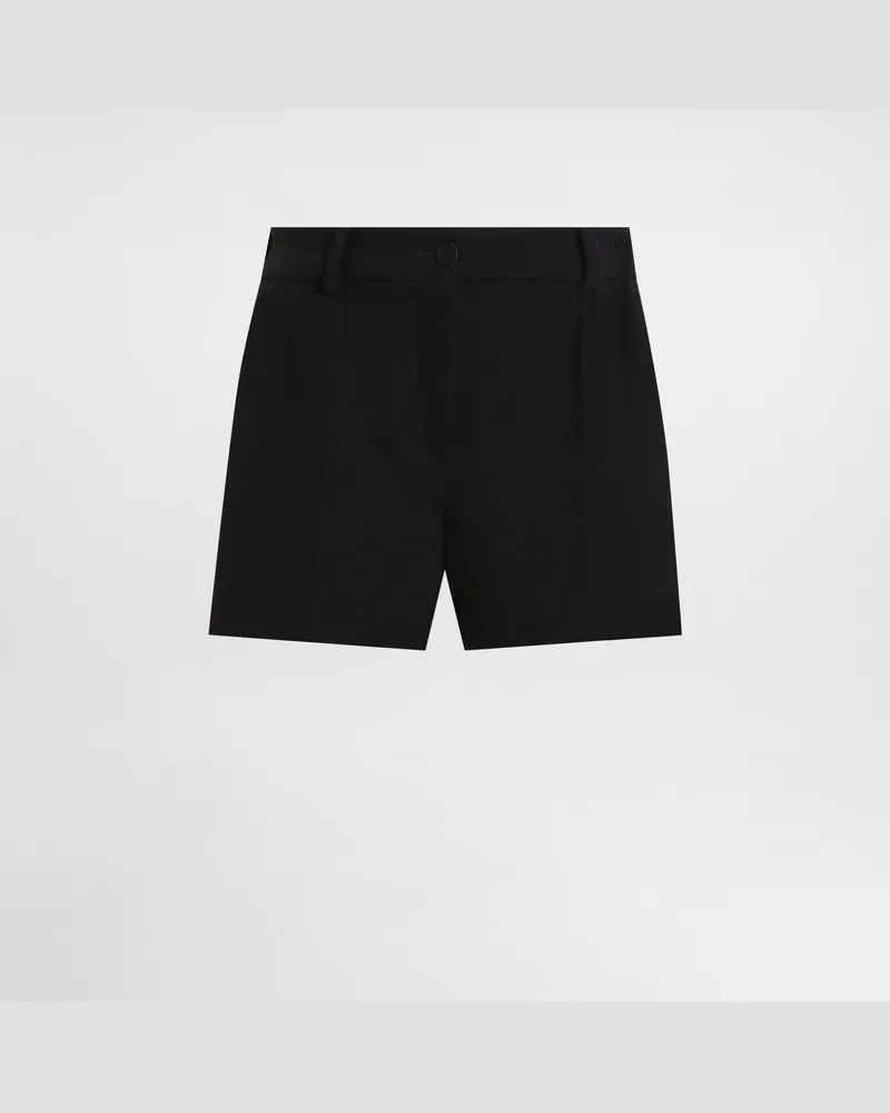 Dolce & Gabbana Shorts Aus Wollkrepp - Frau Hosen Und Shorts Schwarz Schwarz