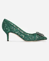 Dolce & Gabbana Lace rainbow pumps with brooch detailing Smaragdgrün