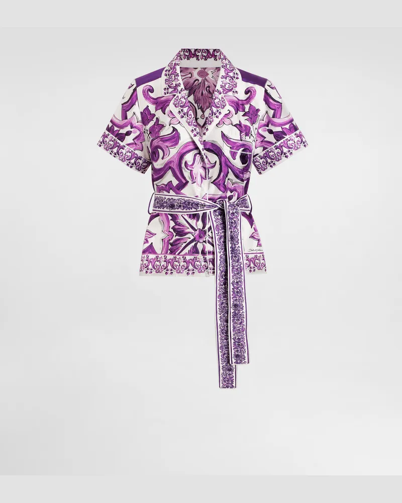 Dolce & Gabbana Majolica-print Twill Vanity Shirt - Frau Blusen Und Tops Multicolor Multicolor