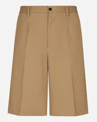 Dolce & Gabbana Bermudas aus Baumwolldrillich Beige