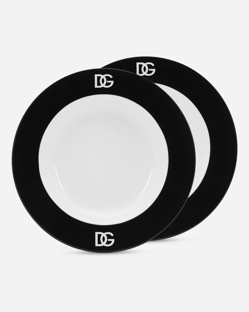 Dolce & Gabbana 2er-set Tiefe Teller Aus Porzellan - Suppenteller Mehrfarbig Mehrfarbig