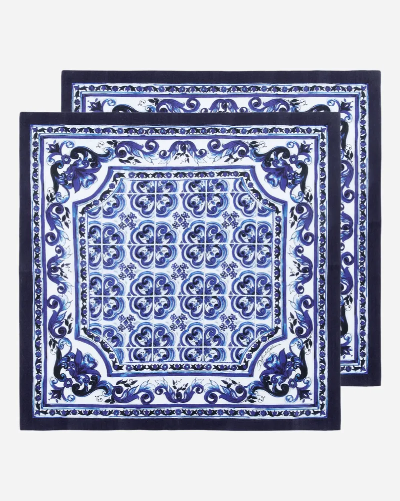 Dolce & Gabbana 2er-set Servietten Aus Leinen - Servietten Mehrfarbig Mehrfarbig