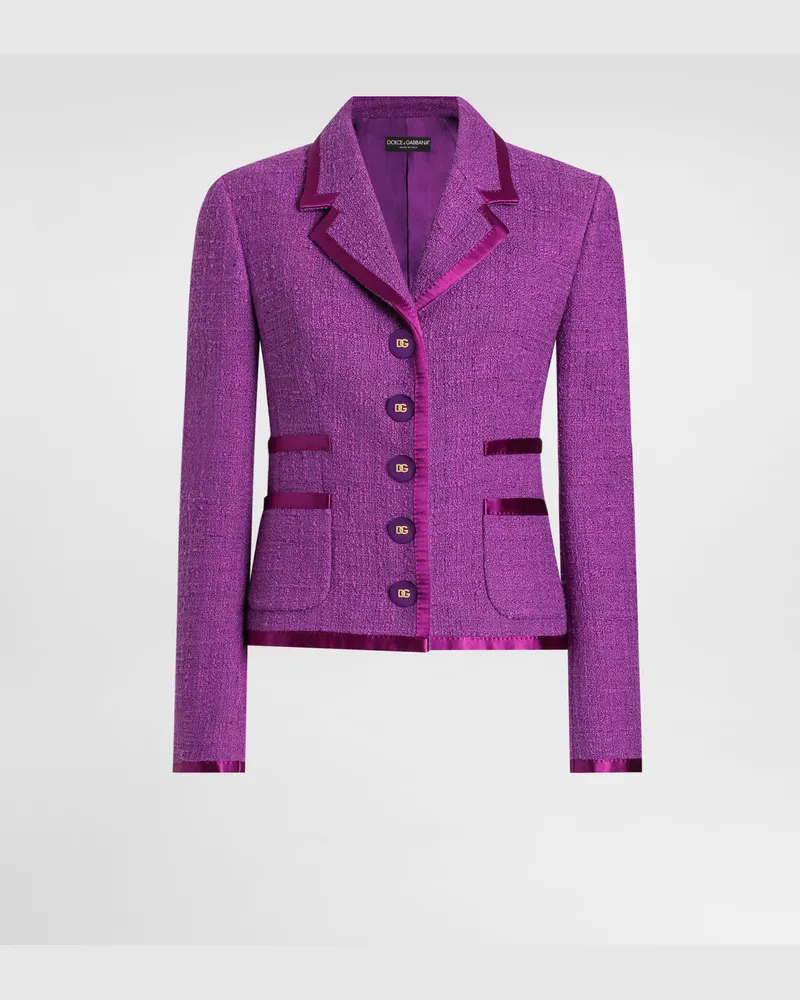 Dolce & Gabbana Rachel Tweed Jacket - Frau Blazer Purple Purple
