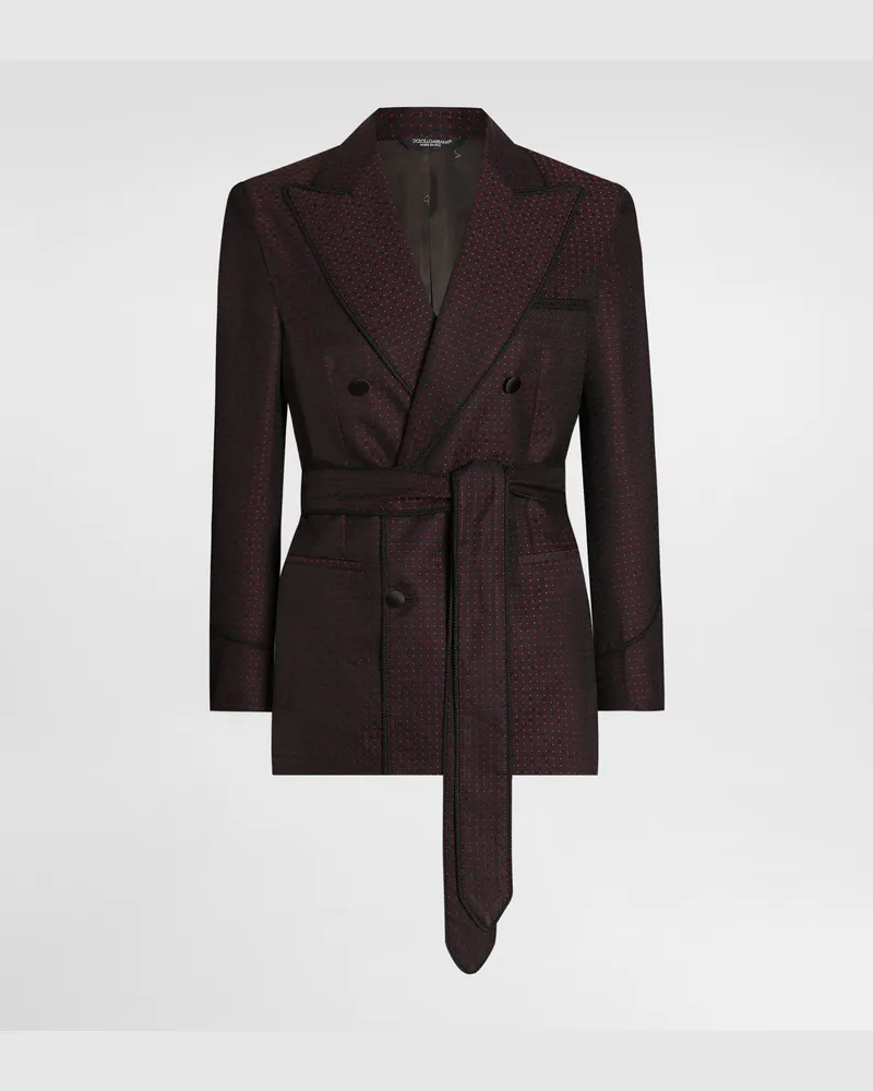 Dolce & Gabbana Double-breasted Jacket In Micro-pattern Jacquard - Mann Anzüge Und Blazer Mehrfarbig Multicolor