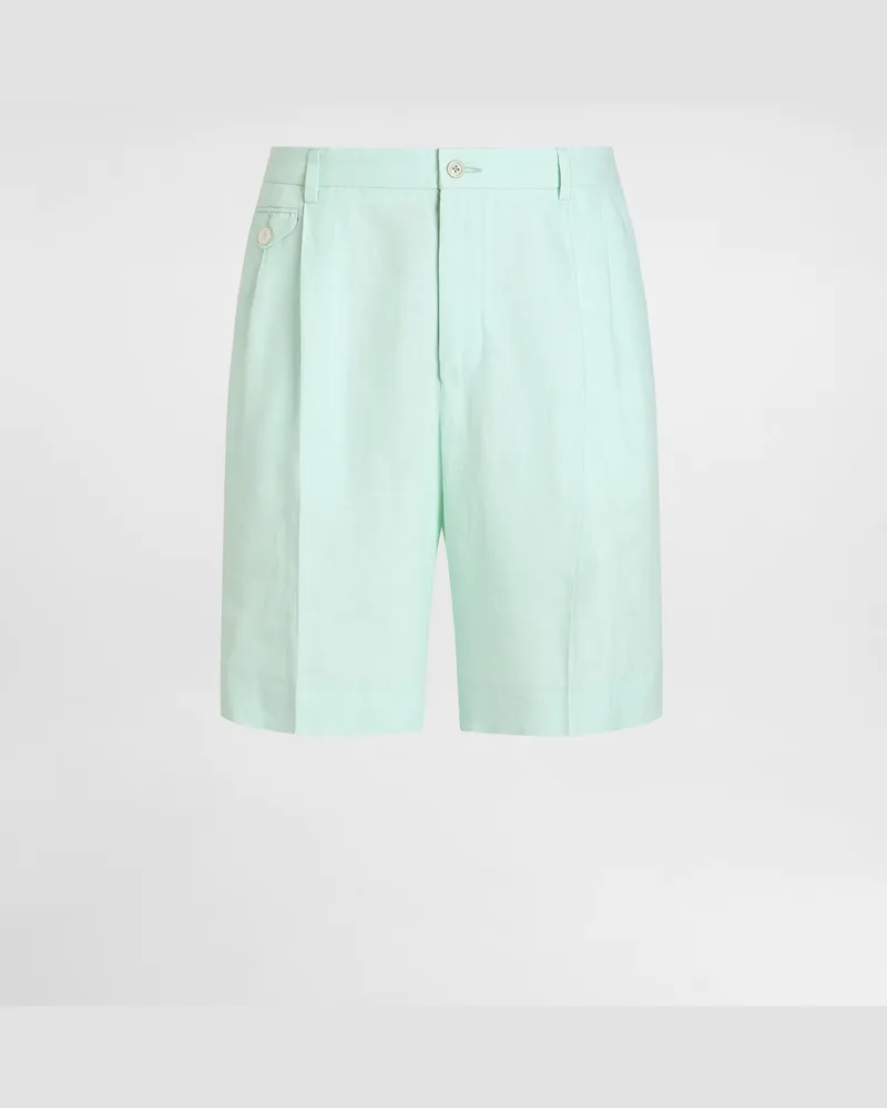 Dolce & Gabbana Bermudashorts Aus Leinen - Mann Hosen Und Shorts Azurblau Leinen Azurblau
