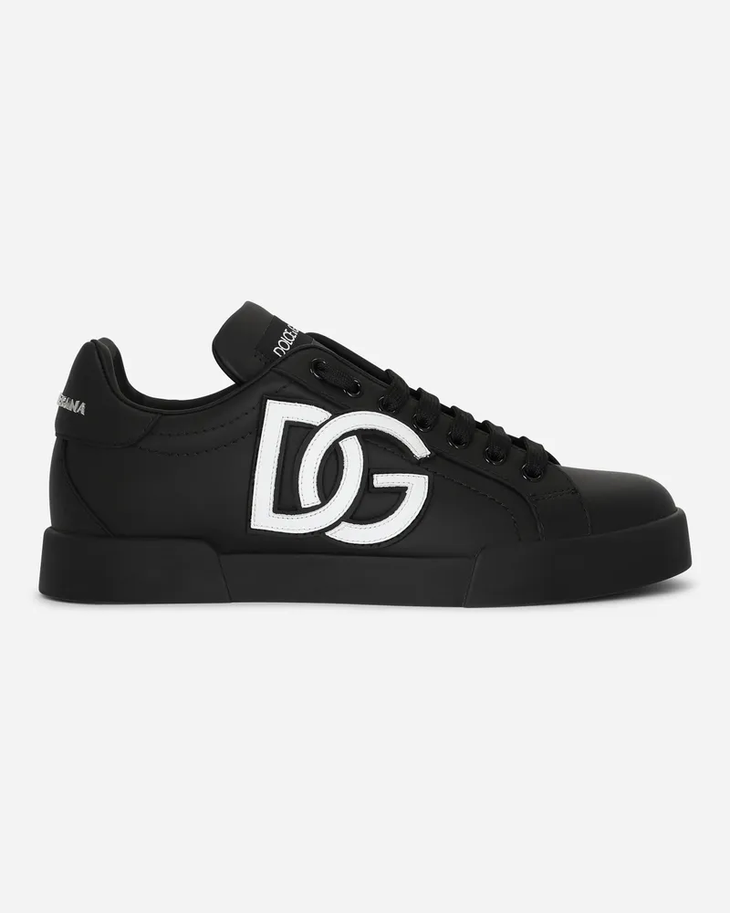 Dolce & Gabbana Sneaker Portofino Aus Kalbsleder Mit Dg-logo - Frau Sneakers Mehrfarbig Leder Mehrfarbig