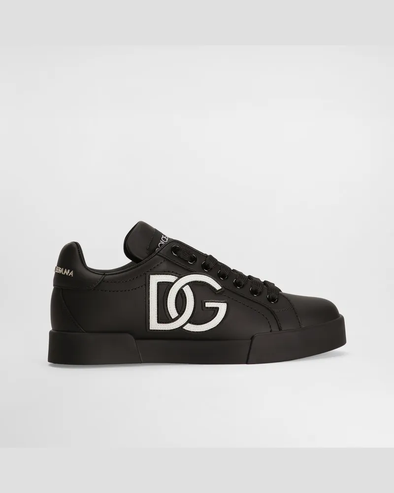 Dolce & Gabbana Sneaker Portofino Aus Kalbsleder Mit Dg-logo - Frau Sneakers Mehrfarbig Leder Mehrfarbig
