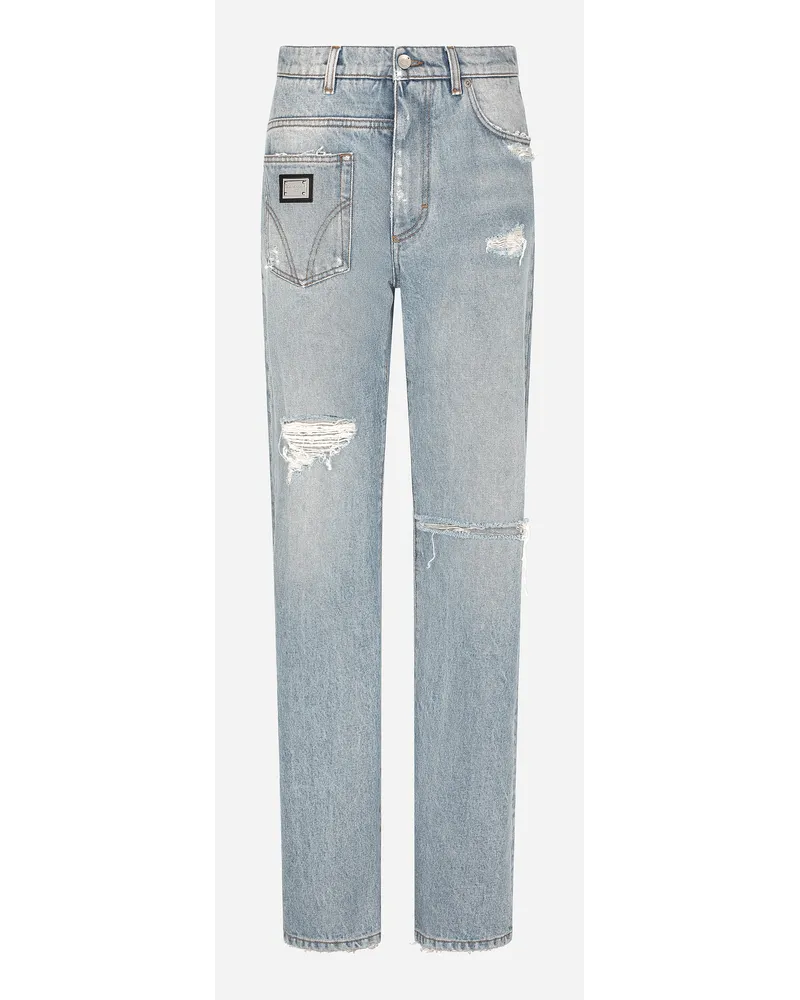 Dolce & Gabbana Jeans aus Patchwork-Denim Mehrfarbig