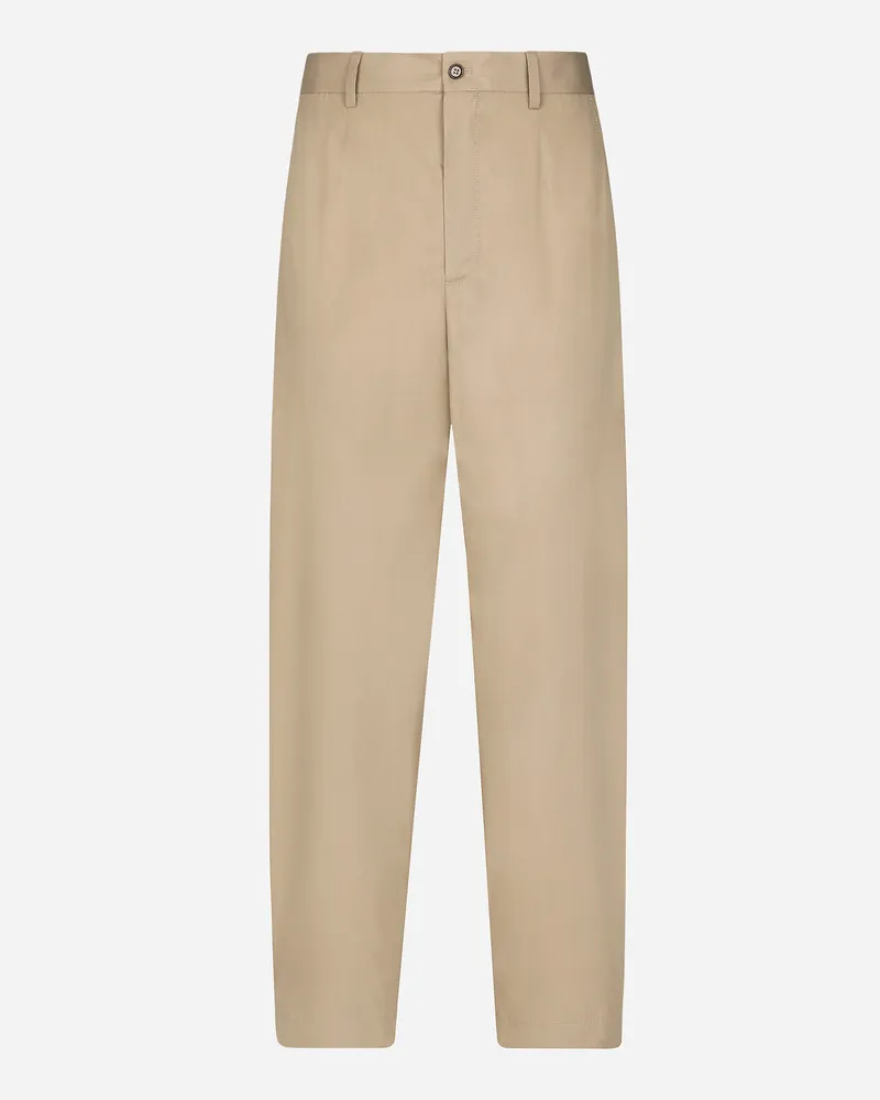 Dolce & Gabbana Hose Aus Baumwollpopeline - Mann Hosen Und Shorts Beige Baumwolle Beige