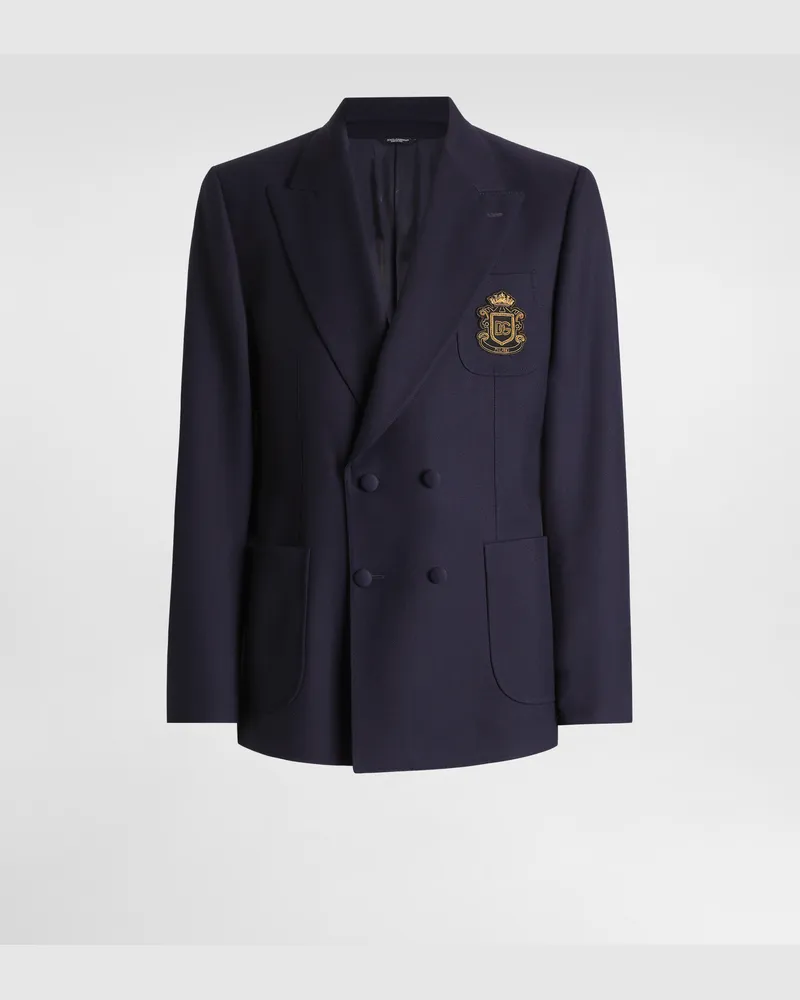Dolce & Gabbana Double-breasted Portofino Wool Jacket - Mann Anzüge Und Blazer Blau Blue