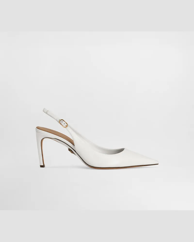 Dolce & Gabbana Slingback Aus Glänzendem Ziegenleder - Frau Pumps Und Slingbacks Wei Weiss