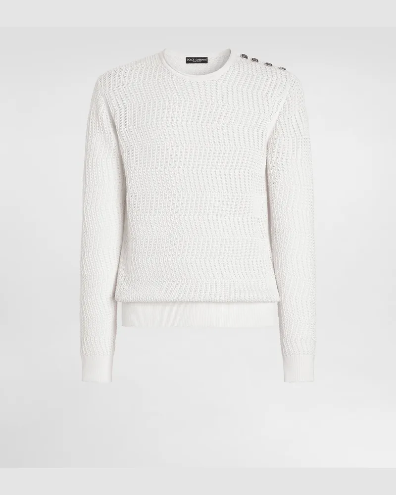 Dolce & Gabbana Pullover Aus Seide Mit Häkelstruktur - Mann Strickwaren Multicolor Multicolor