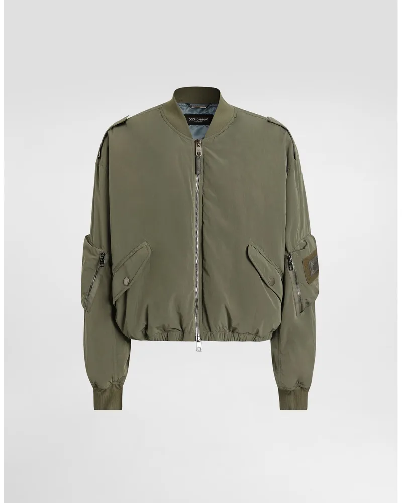 Dolce & Gabbana Wavy Nylon Bomber Jacket - Mann Mäntel Und Jacken Multicolor Multicolor