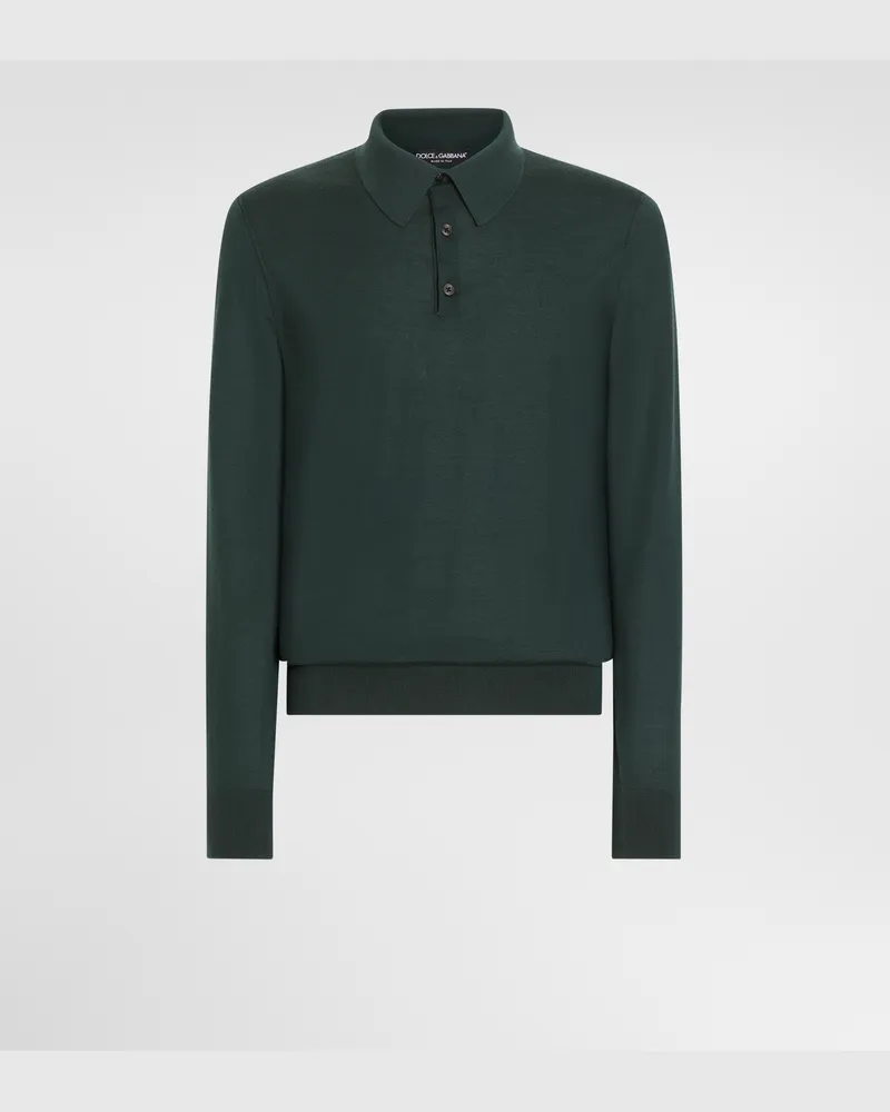 Dolce & Gabbana Strick-poloshirt Aus Kaschmir - Mann Strickwaren Grün Grün