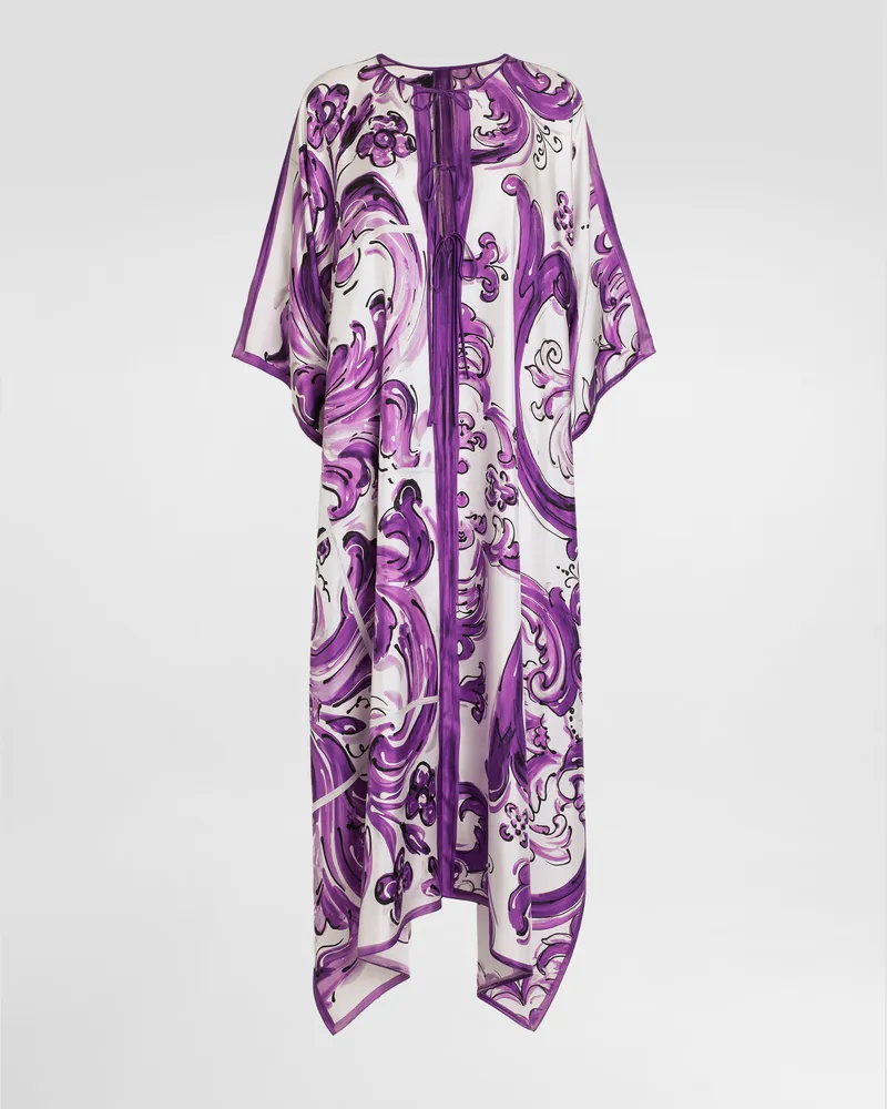 Dolce & Gabbana Majolica-print Twill Caftan Dress - Frau Kleider Multicolor Multicolor