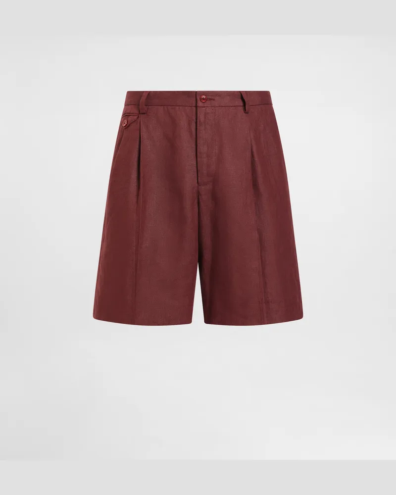 Dolce & Gabbana Bermuda-shorts Aus Leinen - Mann Hosen Und Shorts Mehrfarbig Leinen Multicolor