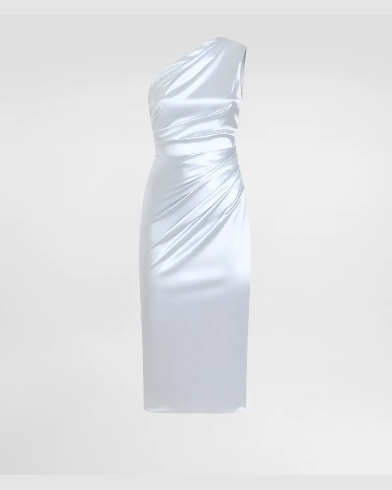 Dolce & Gabbana One-shoulder Dress In Stretch Satin - Frau Kleider Grau Satin Grey