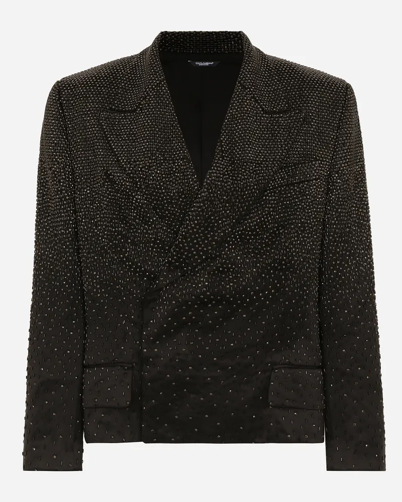 Dolce & Gabbana Zweireihige Jacke Sicilia Aus Besticktem Satin - Mann Anzüge Und Blazer Mehrfarbig Mehrfarbig