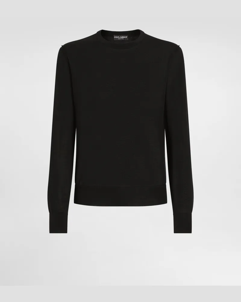 Dolce & Gabbana Anzug Martini Wolle Und Seide - Mann Strickwaren Schwarz Kaschmir Blau