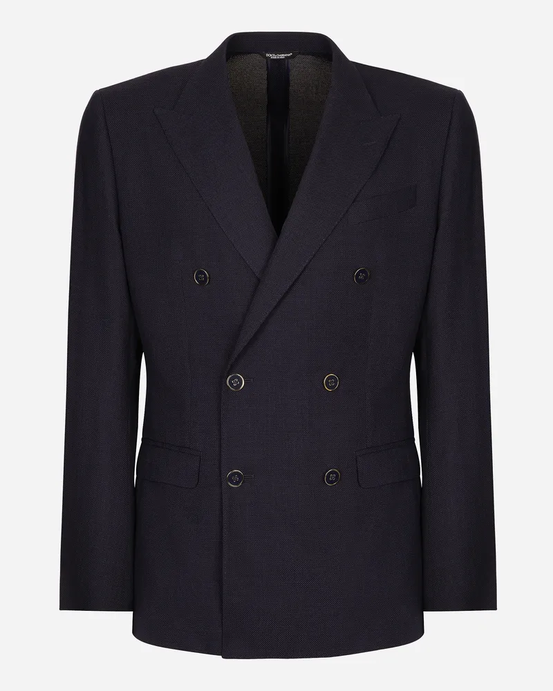 Dolce & Gabbana Zweireihige Jacke Taormina Aus Schurwolle - Mann Anzüge Und Blazer Blau Blau