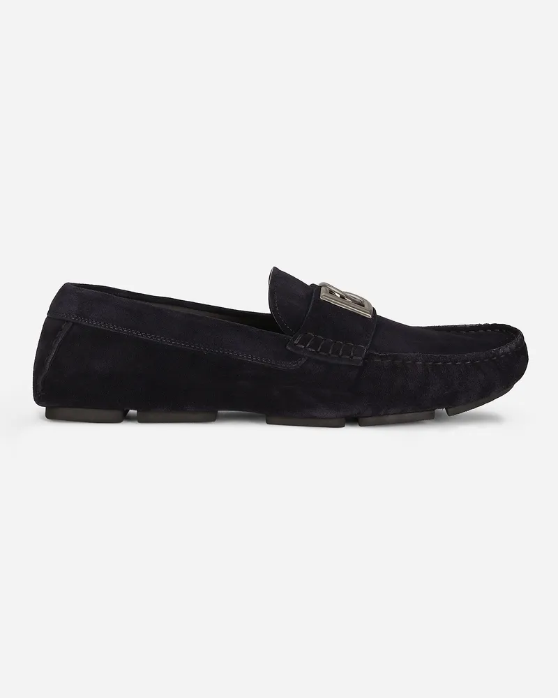 Dolce & Gabbana Driver Aus Veloursleder - Mann Driver Und Mokassins Blau Blau