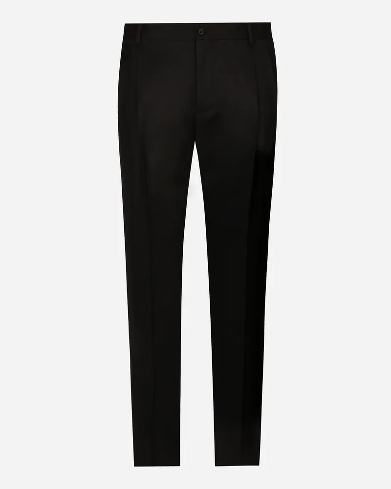 Dolce & Gabbana Sartoriale Hose Aus Flanell - Mann Hosen Und Shorts Schwarz Schwarz