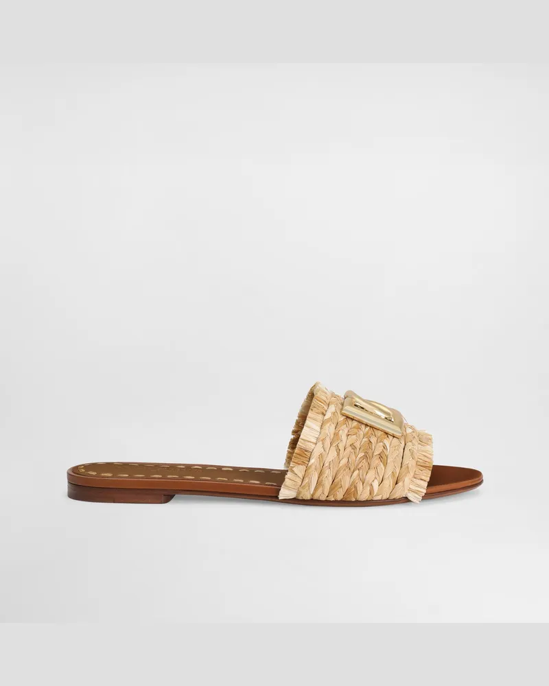Dolce & Gabbana Pantolette Aus Bastgeflecht - Frau Pantoletten Und Mules Mehrfarbig Mehrfarbig