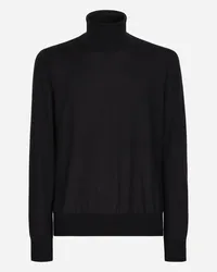 Dolce & Gabbana Rollkragenpullover aus feinstem Kaschmir Blau