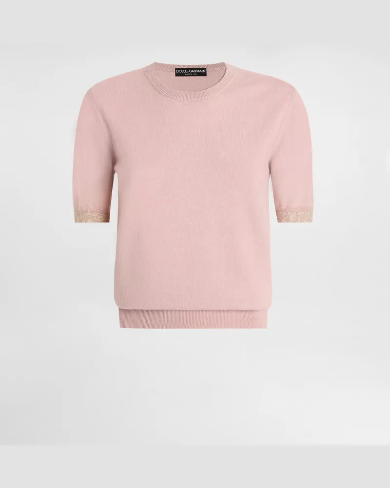 Dolce & Gabbana Cashmere Pullover - Frau Strickwaren Rosa Rosa