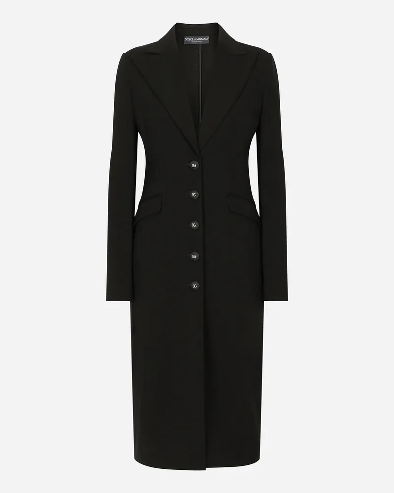 Dolce & Gabbana Jerseymantel Aus Milano Ripp - Frau Kleider Schwarz Viskose Schwarz