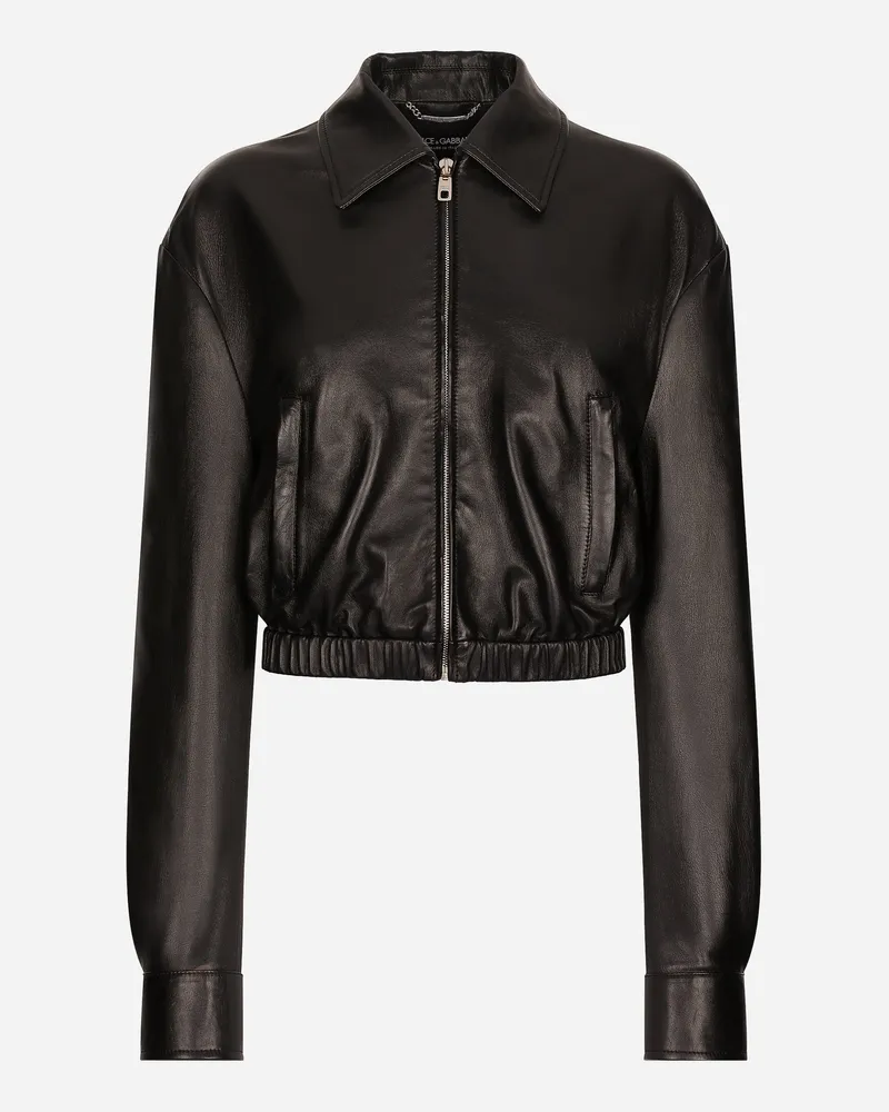 Dolce & Gabbana Bomberjacke Aus Lammleder - Frau Mäntel Und Jacken Schwarz Schwarz