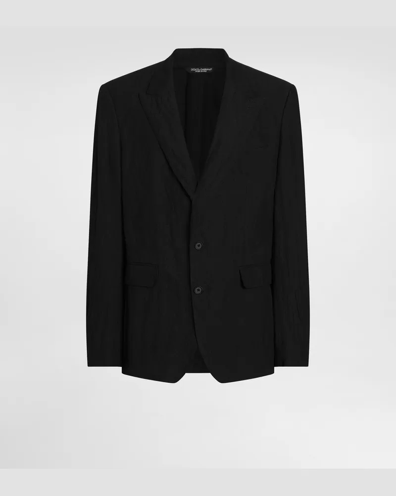 Dolce & Gabbana Jacke Sicilia Light Aus Baumwolle Mit Einreihiger Knopfleiste - Mann Anzüge Und Blazer Schwarz Schwarz